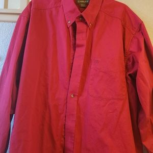 Red Ariat button up shirt
